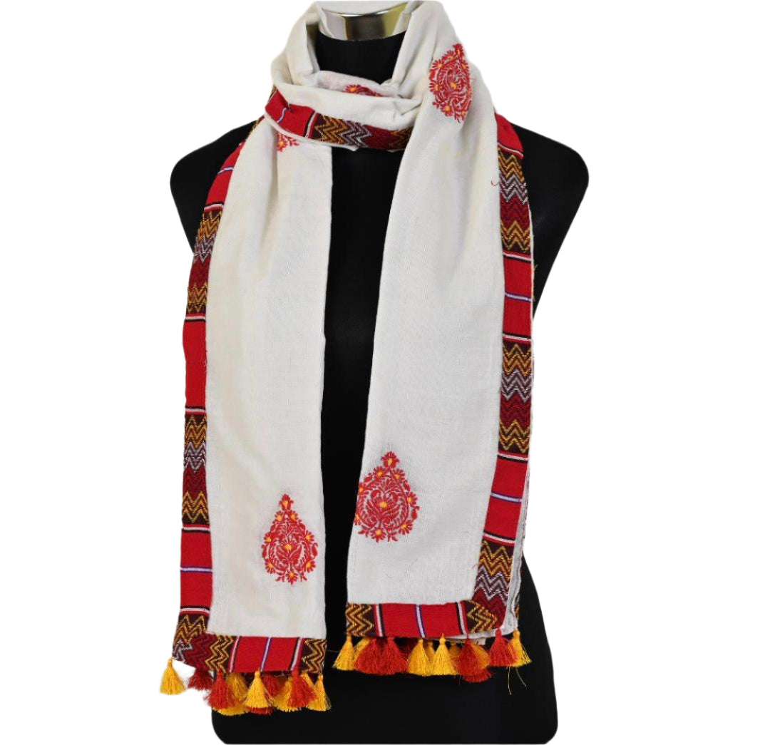 COTTON STOLE WITH TRADITIONAL MOTIF OF ASSAM